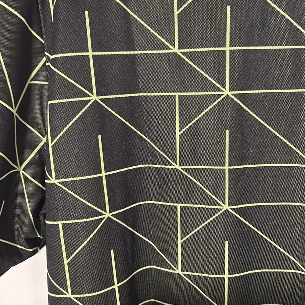 Adidas Jacquard Lines Black and Lime Men's Golf Polo Shirt size Large - Picture 7 of 9
